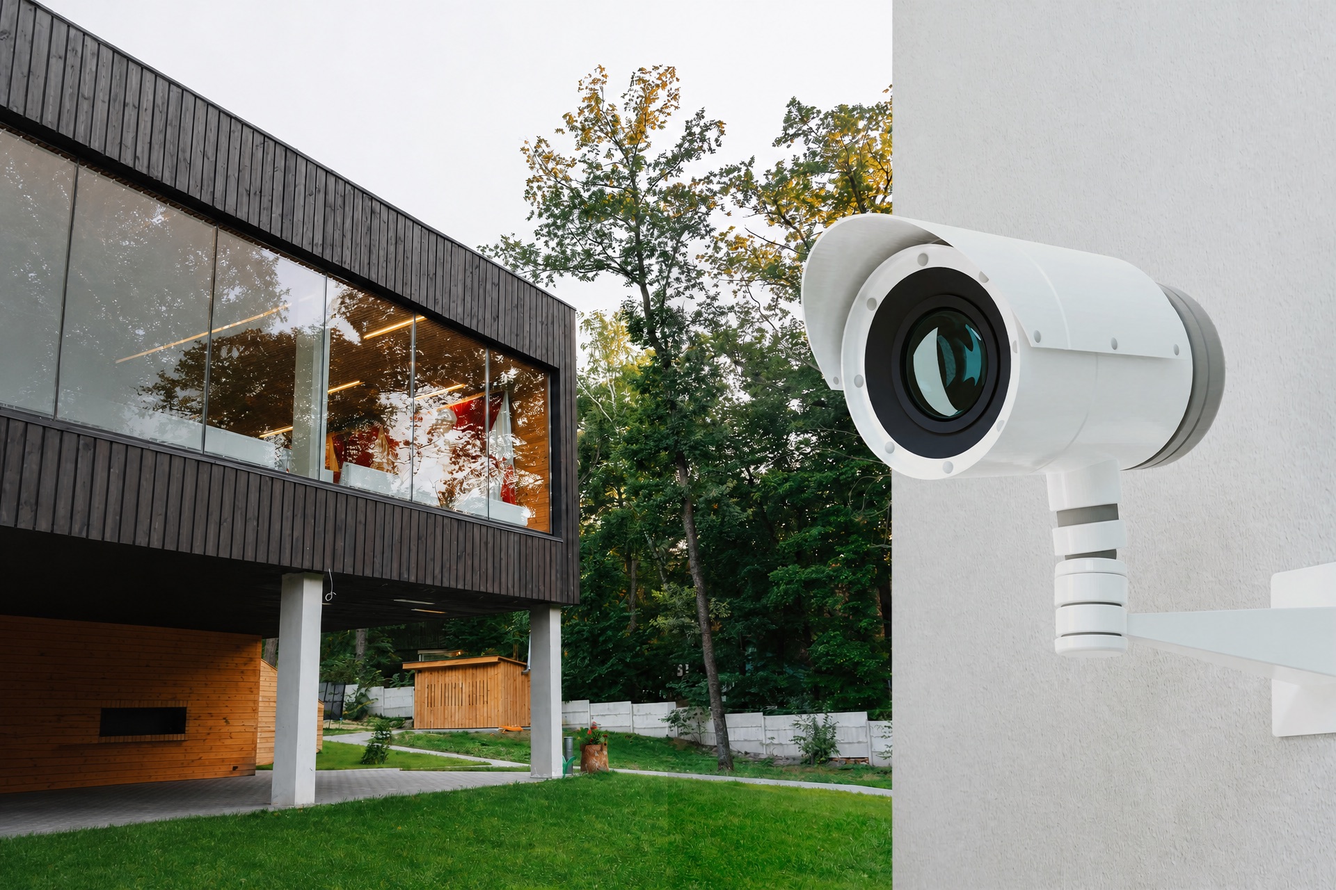 Sun World Security HD camera installed on a New York home exterior